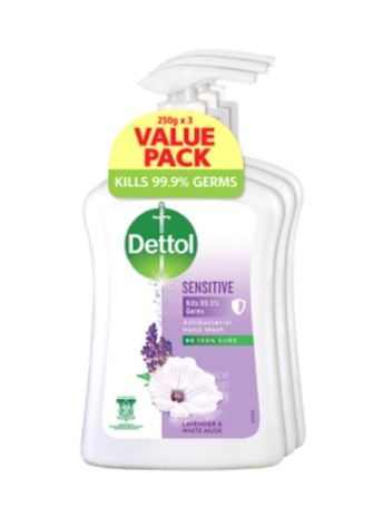 DETTOL ANTIBACTERIAL HANDWASH VALUE PACK SENSITIVE 250MLX3