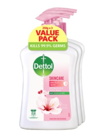 DETTOL ANTIBACTERIAL HANDWASH VALUE PACK SKINCARE 250MLX3