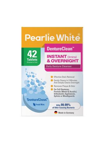 PEARLIE WHITE DENTURE TABLETS 42S