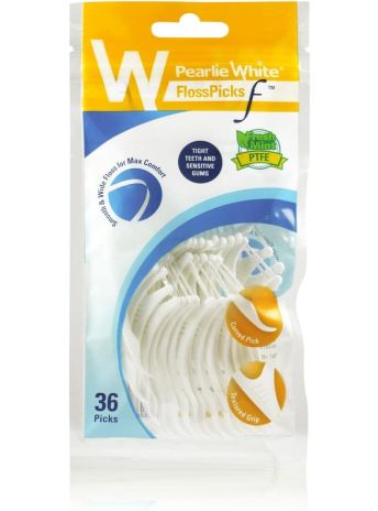 PEARLIE WHITE FLOSSPICKS F 2IN1 36S FRESH MINT PTFE